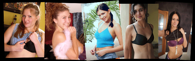 5 phone sex girls all posing in the hope it will attract callers to their line.